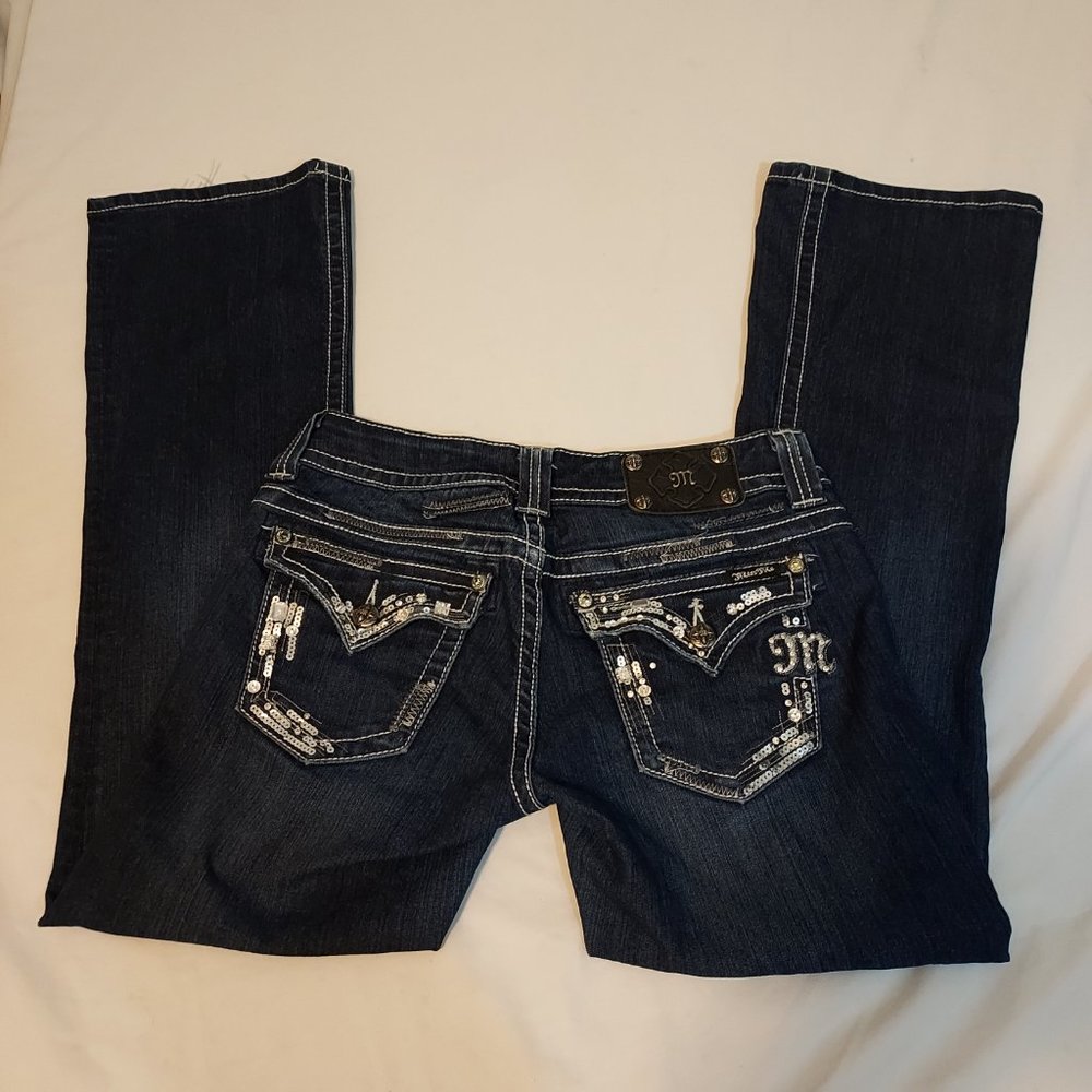 Miss Me JE 5428B3R Boot Stretch Jeans For Women 29 Boot Cut, Sequin, Embellished